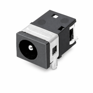 DC045A right-angle PCB mount DC power jack with metal front shell