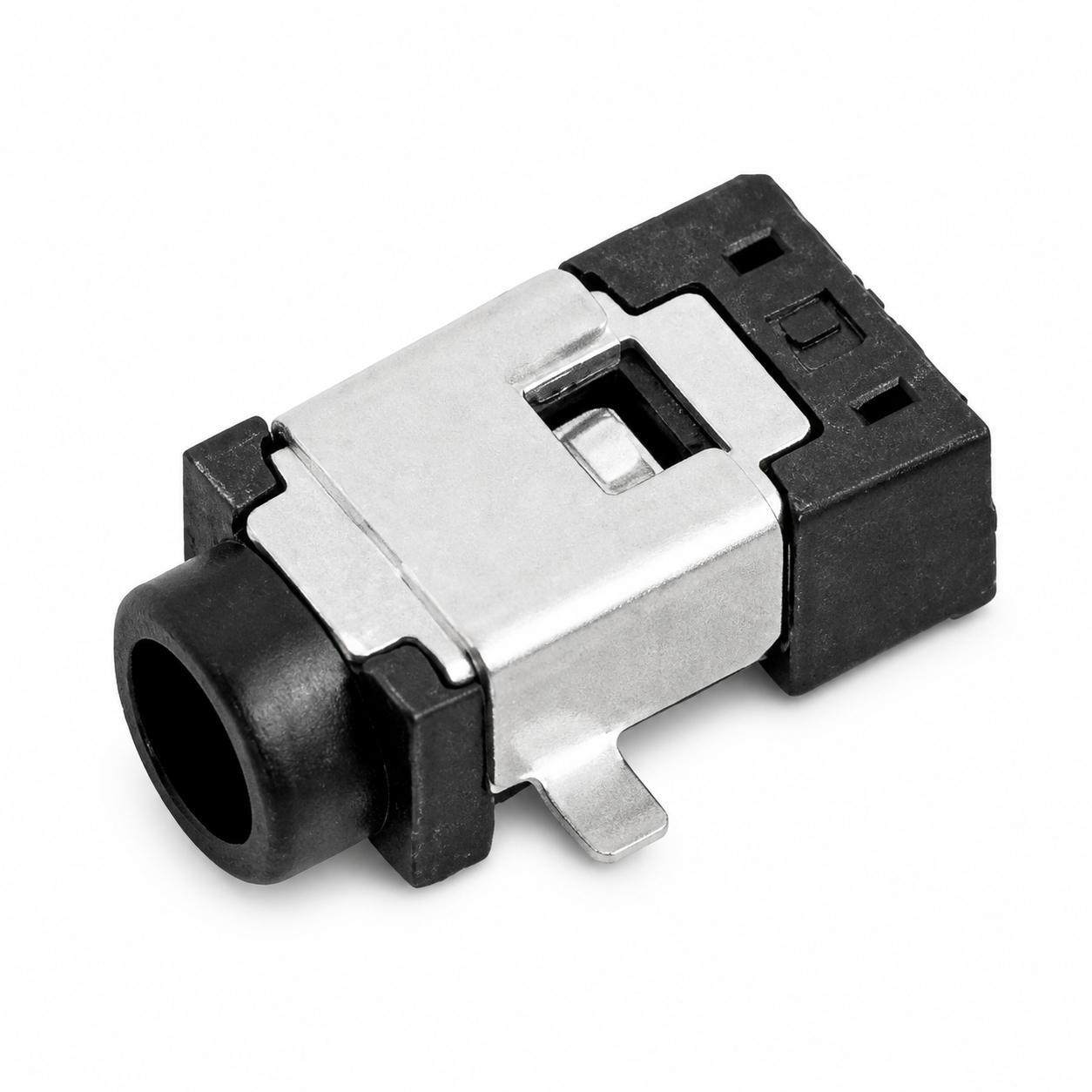 DC0508AB-6 2-pin right-angle SMD DC power jack with metal shell.png DC0508AB-6 DC power jack dimensions, PCB layout and 2-pin circuit diagram