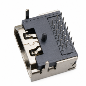 HDMI-M-1908 19-pin HDMI Type A 90-degree three-row DIP PCB receptacle