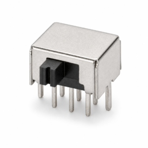 SK22D03 DPDT PCB-mount mini slide switch with metal housing